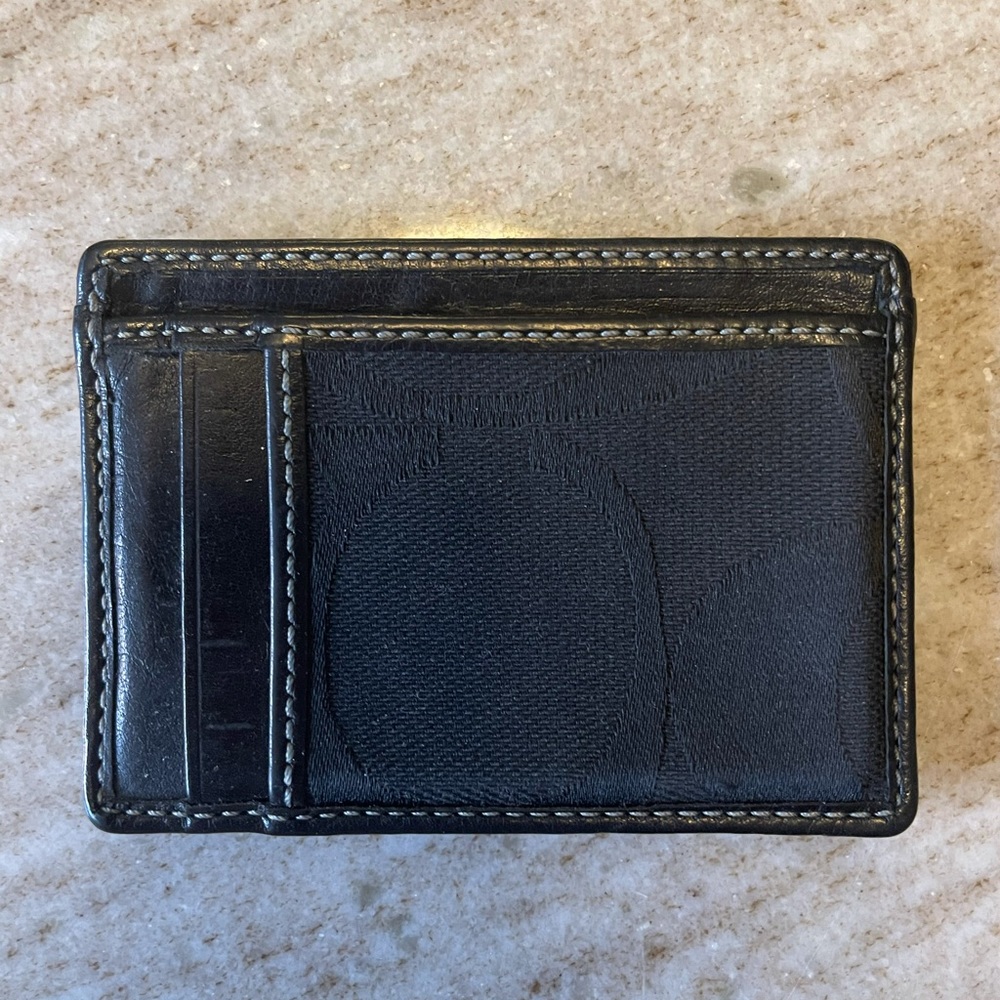 Authentic Coach Canvas Card Holder